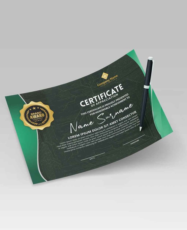 A4 Certificate Matrix Theme PDF (Digital Download A4 Format)