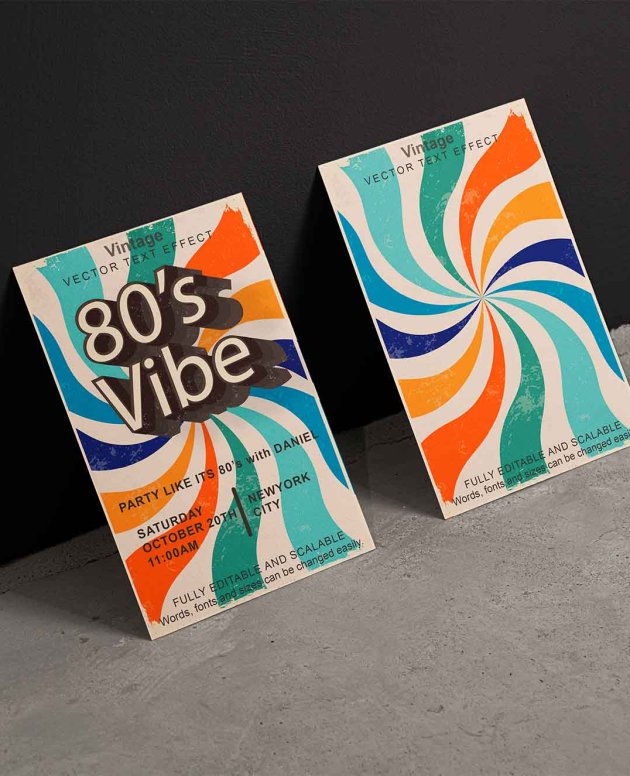 80s Retro Invitation Card