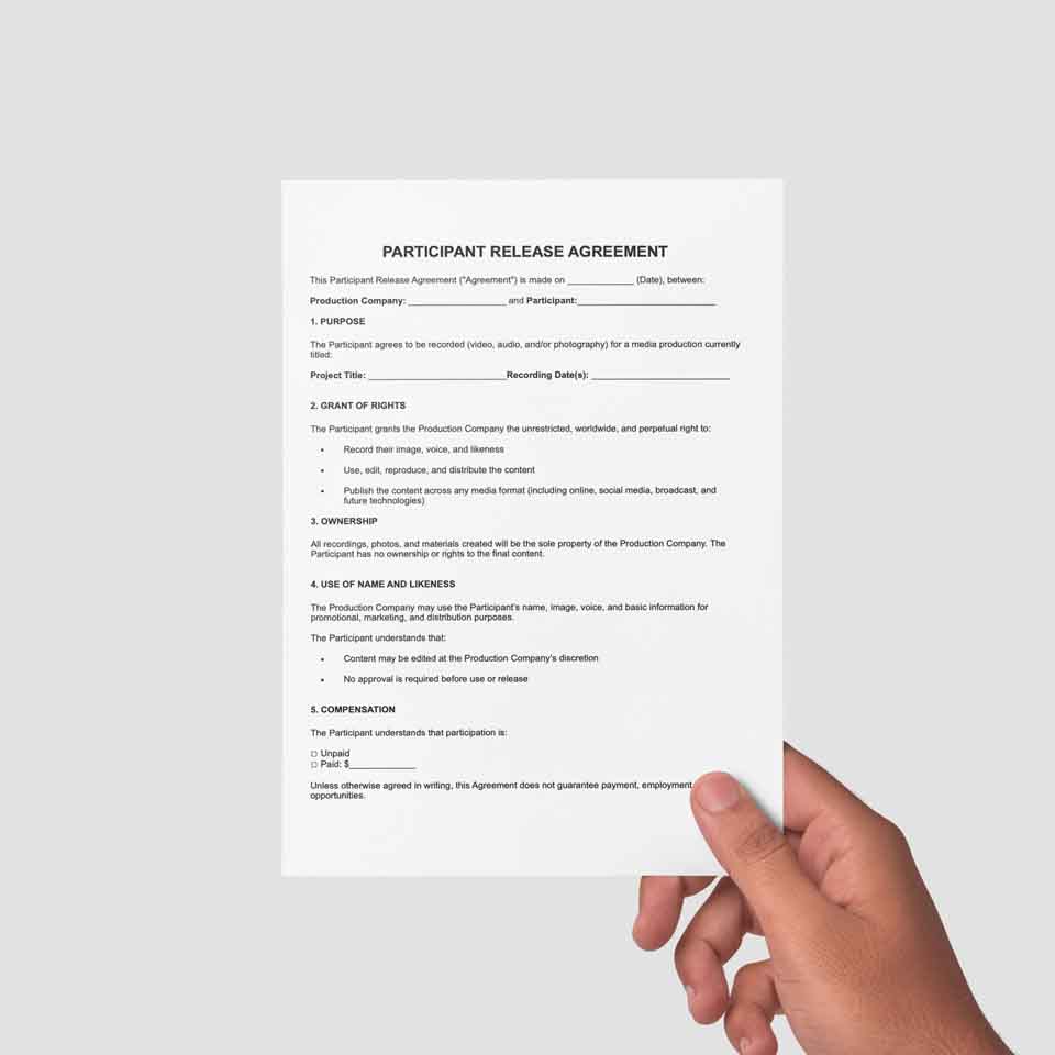 Participant Release Agreement (2026 Updated)